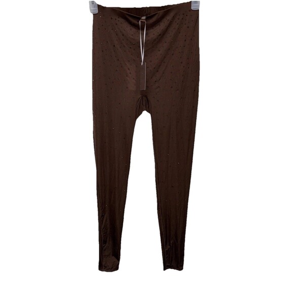 Skims x Swarovski Jelly Sheer Crystal High Waisted Leggings Cocoa L NEW Stretch - Picture 2 of 9